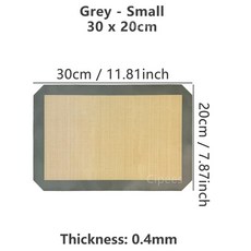 오븐용 실리콘 베이킹 매트 얇은 0 4mm 재사용 가능한 논스틱 내열성 제빵기 시트 쿠키용 라이너 베이킹 도구 1PC, 0.4mm Grey 30x20cm, 1개