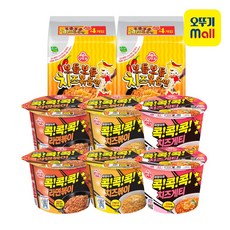 오뚜기 치즈볶음면 매운맛 4입 2개+콕콕콕 용기면 3종 6개(라면볶이2+치즈볶이2+치즈게티2)