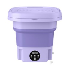 건조 원심분리기가 있는 접이식 세탁기 미니 가정용 의류 양말 속옷 청소 선물용 8L, 02 purple_04 AU