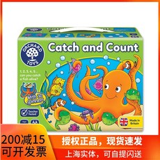 ORCHARD TOYS 보드 게임 캐치 카운트 잡기 및 계산 수학 퍼즐 장난감 문어 포수, 단일상품