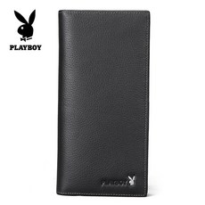 PLAYBOY 바람둥이 남자 지갑 2019 롱 리 얼 가죽 핸드백 대 용량 청년 소프트 C 라인 블랙 (머리 양가죽)