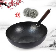무코팅 수제 무쇠웍 궁중팬 34CM 볶음 냄비 튀김냄비 편수냄비 프라이팬 주물팬, 1개