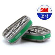 3M 6004 정화통 필터 방독 면체 마스크 양구형 교체 암모니아 (2개=1세트), 2개