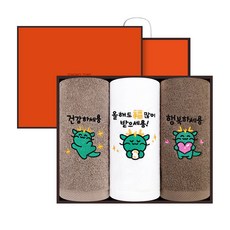 복받으세용 타월 3장 선물세트, 1set, 골고루