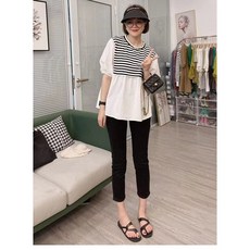 여성복 （S-4XL） 여름 데님 팬츠 긴 바지 초슬림 텐셀 빅 사이즈 와이드 팬츠