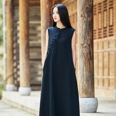 [해외] 패션 VESTITO 도나 드레스 발목 탱크 긴 디자인 여름 가운 LONGUE 팜므 죽어 야지 TUNIQUE 팜므 리넨 드레스