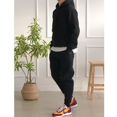더제이엘 2컬러 기모 무지 맨투맨 후드 트레이닝 세트
