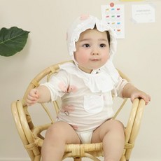 [메르베] 납작복숭아 신생아바디슈트/아기바디슈트_여름용(7부)