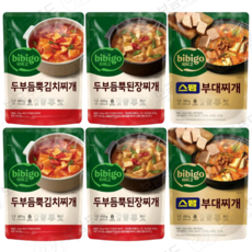 비비고 찌개 3종 6개 (두부김치 x2개 된장찌개 x 2개 스팸부대찌개 x 2개)