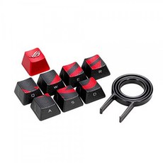ASUS ROG Gaming Keycap 세트-FPS 및 MOBA 게임을위한 텍스쳐 사이드 릿 디자인 | 강한 그립이있는 정확한 키 누름 | C, 단일상품, 단일상품