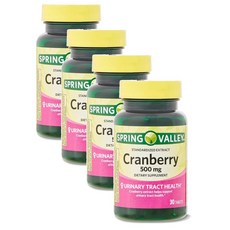 스프링밸리 크랜베리 추출물 500mg Spring Valley Cranberry, 4개, 30정