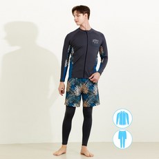 베이직 엘르 베이직엘르 남성인 집업 래쉬가드 비치반바지 워터레깅스 세트 BEM-W912G