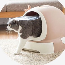 고양이 우주선 화장실 베이지, 단품, 단품