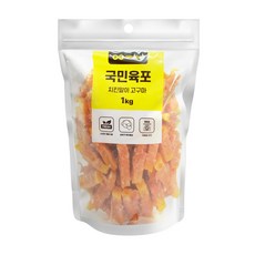 국민육포 치킨말이고구마 1kg 애견 강아지 간식 육포, 1개 - 국민육포고구마스틱1kg