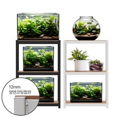 비바리움 테라리움 철제 조립식 어항 튼튼한 선반 3단, 가900x깊300x높750x3단, 블랙, 1개