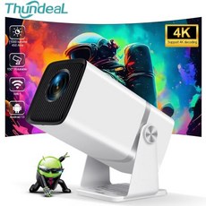 빔프로젝터 스크린 ThundeaL 4K 풀 HD 프로젝터 FHD TD80W 안드로이드 와이파이 3D 홈 시어터 TD80 휴대용 빔 회의 비디오 영화 PK HY320, Android Version