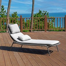 모나코라운드 썬베드 철제 비치베드, 그레이, 1개