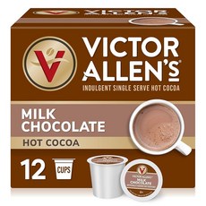 Victor Allen 커피 밀크 초콜릿 맛 핫 코코아 믹스 Keurig K-컵 브루어용 42개 1인용, 12 Count (Pack of 1), 밀크 초콜릿 핫 코코아, 없음