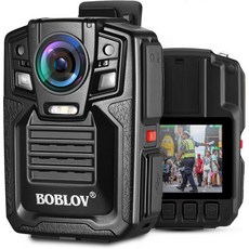  boblov hd66d7 128gb64gb 차체 카메라 오디오가 포함된 2k 1440p 방수 차체 카메라 배터리 2개 충전 도크 스테이션 및 170° 광각 야간 투시경 차체, 64GB 