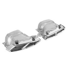 2pcs 쿼드 배기 팁 스테인레스 스틸 mercedes-amg a45 w176 cla45 c117 2013 2014 2015 2016 2017 2018 스테인레스 스틸, 은, 2개