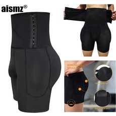 바디쉐이프 올인원 뽕 Aismz 피트 니스 슬리밍 벨트 칼집 배꼽 컨트롤 허벅지 Shapewear 후크 허리 남자 패딩 속옷 엉덩이 기중 - 킴카다시안속옷