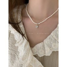 스퀘어다이아몬드목걸이