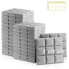 방음패널 방음 소음 보호 스폰지 흡음 처리 스튜디오 6 개 1224, 43) MGTGrey  High Density6 Pcs