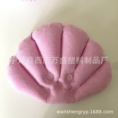 흡입 컵이 있는 가정용 팽창식 샤워 베개 욕조 수건 천 PVC, pink, 1개