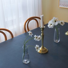 까사재클린 가죽 방수 식탁보, 120 x 80 cm, 옐로 + 네이비