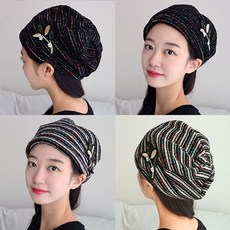 이코마켓 도톰 니트 가을 겨울 중년 여성 비니 여자 항암모자 엄마 헤어두건