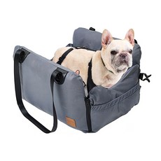  RUN기술 펫 강아지 카시트 겸용 이동가방 분리형 방수 스크레치 방지, 그레이 