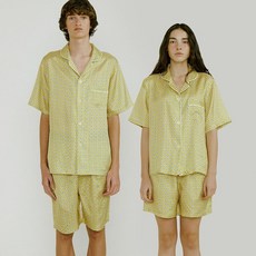 조스라운지 인견 couple Lime Short Pajama Set
