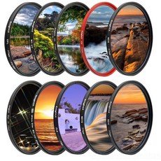 Knightx fld uv cpl 편광 nd 스타 카메라 렌즈 필터 캐논 소니 니콘 52mm 58mm 67mm d600 18 200 d5300 1300d 18 135|카메라 필, 1개, Grad Blue, 단일