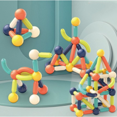 키라비 자석블럭 어린이 장난감 두뇌개발 창의력 상상력 증진교구 KC인증, 자석블럭-(64PCS)
