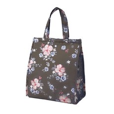 방수 접이식 휴대용 도시락 보온 가방 알루미늄 호일 절연 대용량 보관, Dark gray flower, 1개