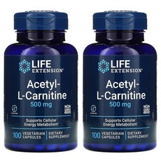 라이프익스텐션 아세틸 L-카르니틴 500mg 베지테리안 캡슐, 100개입, 2개, 100정