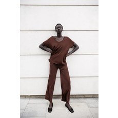 ZARA 자라 스트레이트핏 봄 가을 니트 트라우저 정장 바지 초콜릿 3471/041 모델