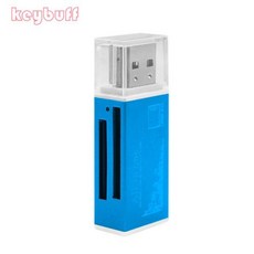 카드리더기 멀티 올인원 마이크로 USB 2.0 메모리 리더 어댑터 SD SDHC TF M2 MMC MS PRO DUO, 1) 파란