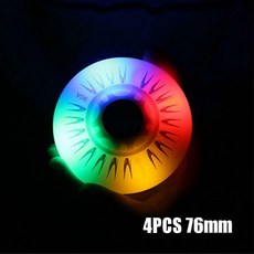 4pcs 다채로운 선물 실내 야외 빛나는 롤러 블레이드 90A LED 빛 깜박이 스케이트 바퀴 안전 높은 경도 PU 인라인 롤러|플래싱 롤러|, 1개, 76mm