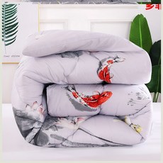 견면요솜 두꺼운 10근 겨울이불솜 더블 두꺼운이불 보온 학생 겨울 1인용 이불심 견면, C06-시정 그림의의미
