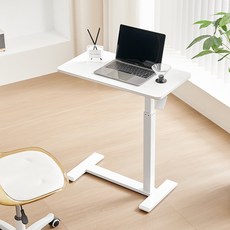 오브민 유압식높이조절 쇼파침대보조책상 이동식 사이드테이블, 블랙
