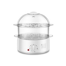 머 손잡이 제어 미니 가정용 전기 스티머 자동 차단 화 워머 3 층 계란 보일러 2L, White 2 layers, 220V, 1개