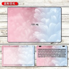 기타노트북액세서리 에이수스 노트북 스티커 FL5900u A556V556X556F556K556U E406E402Y406U케이스 보호필름 커버 S406풀세트 기체 부속품, 단일상품, 블루 핑크 깃털