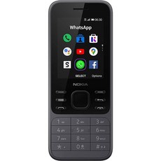 노키아 6300 4G | 언락 | 듀얼 SIM | Wi-Fi 핫스팟 | 소셜 앱 | 구글 지도 및 어시스턴트 | 파우더 화이트, Light Charcoal