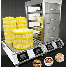 업소용찜기 스텐 찜통 대용량 찜판 식당 전기, 6000W 5단 투명