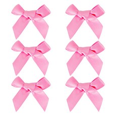드림팩토리 공단 새틴 미니 리본 장식 10mm 완성리본, 100개, 05 핑크