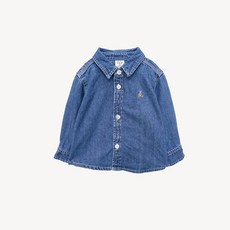 BABY GAP 갭 중청 베어 데님 셔츠 KIDS_6-12M