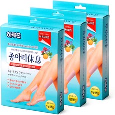토탈하우스 하루온 휴식 쿨링겔시트 54매입 (0608) 종아리패치 쿨링시트 종아리시트 쿨링패치, 3팩, 18매입