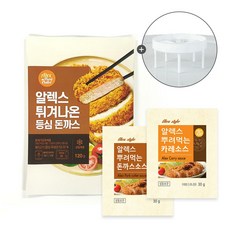 (모바일)알렉스 튀겨나온 돈까스 세트(등심 돈까스 15팩 + 돈까스 소스 30g x 10봉+카레소스 30g x 5봉 +거치대 1개)