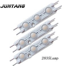 LED 주입 모듈 SMD2835 3 램프 방수 하이라이트 1.2W 광고 조명 렌즈 67x16mm 20 개, [02] WHITE, [01] 1.2W, 20개